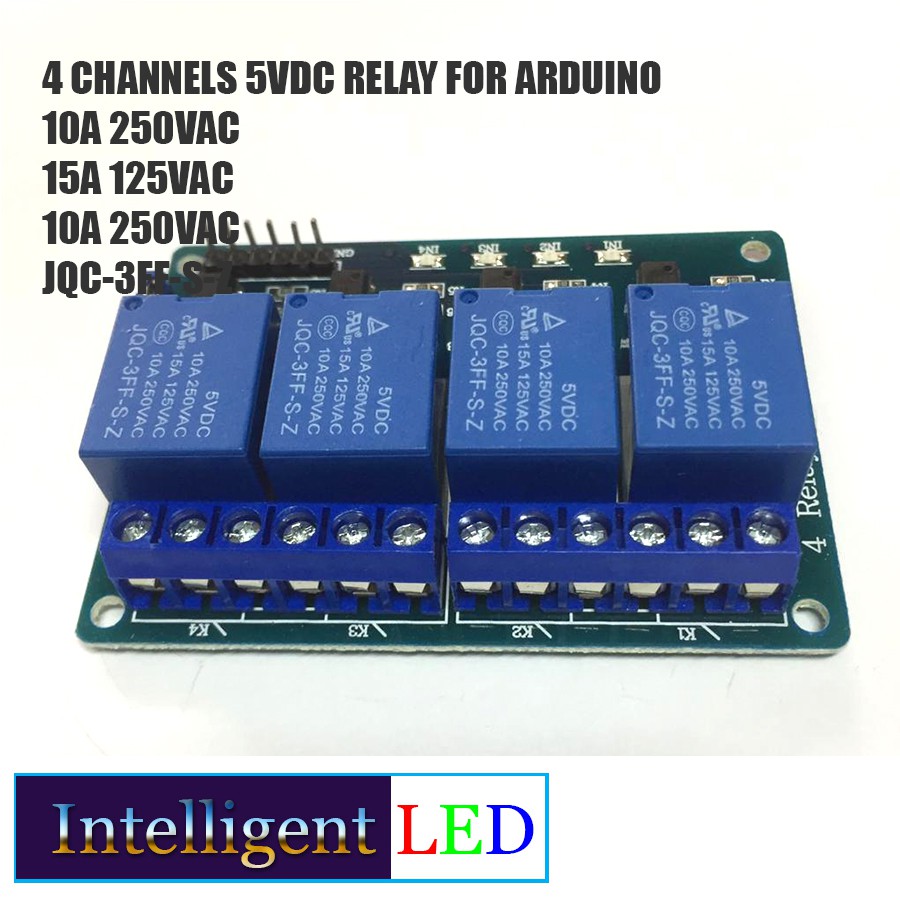 4 Channels Relay 5VDC for Arduino - JQC-3FF-S-Z Relay