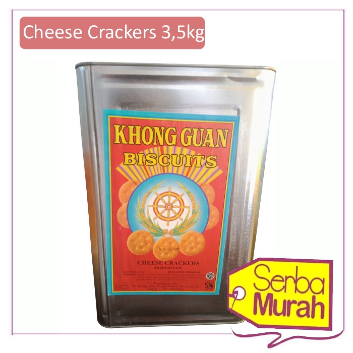 

Cemilan / Biskuit Kaleng Besar / Khong Guan Cheese Crackers Kaleng 3,5 Kg