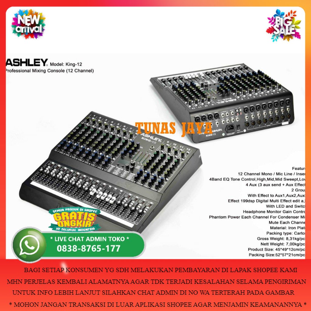 MIXER ASHLEY KING12 MIXER ASHLEY KING 12 ORIGINAL