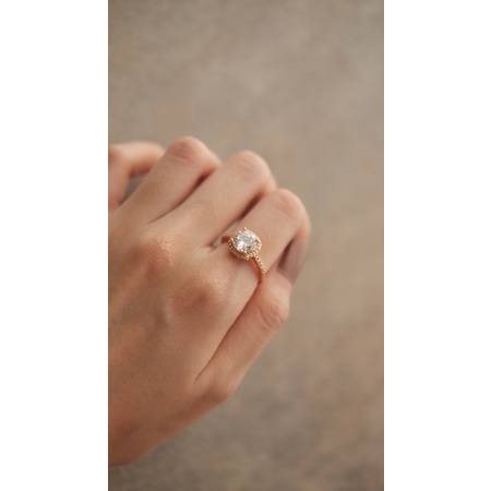 EMILY - Cincin Tunangan Cincin Sterling Silver Ring Titanium Stainless Steel Anti Karat 049