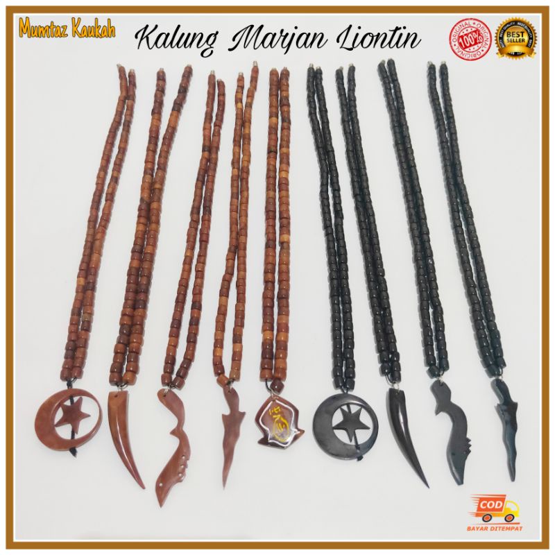 Kalung kokka kaokah Marjan liontin coklat hitam original koka kaukah kayu kauka kaoka kokah