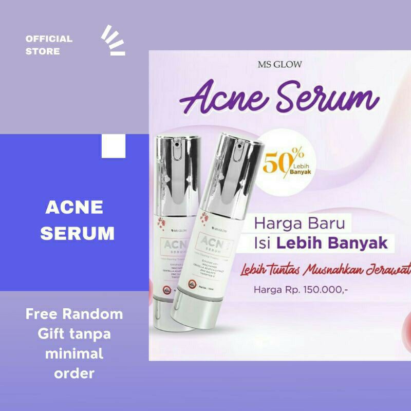 MS GLOW SERUM ACNE NIGHT CREAM / KRIM GEL KHUSUS JERAWAT KOMEDO BOPENG MSGLOW SKINCARE ORIGINAL