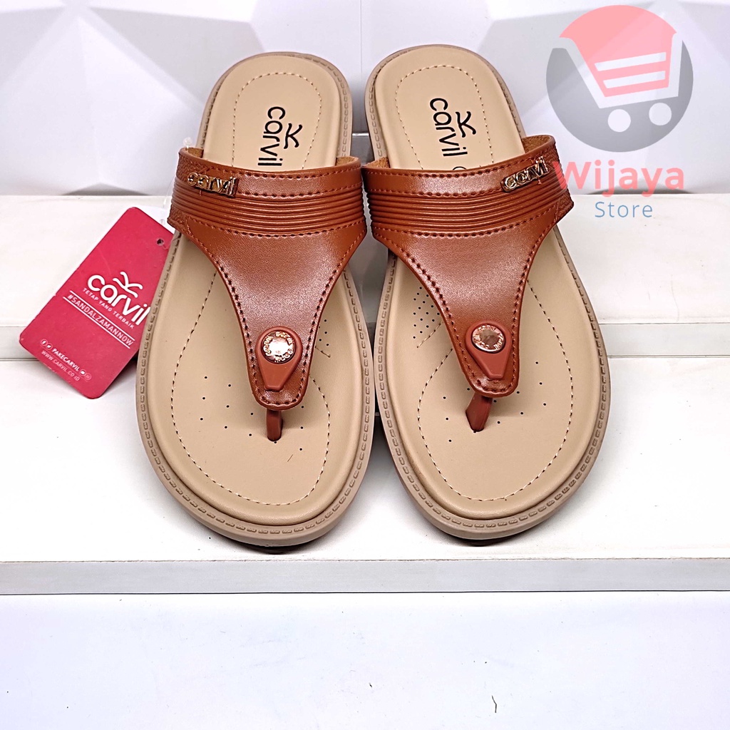 CARVIL ALVIDA SANDAL WANITA CARVIL ORIGINAL SENDAL KULIT JEPIT CEWEK KASUAL CASUAL PEREMPUAN