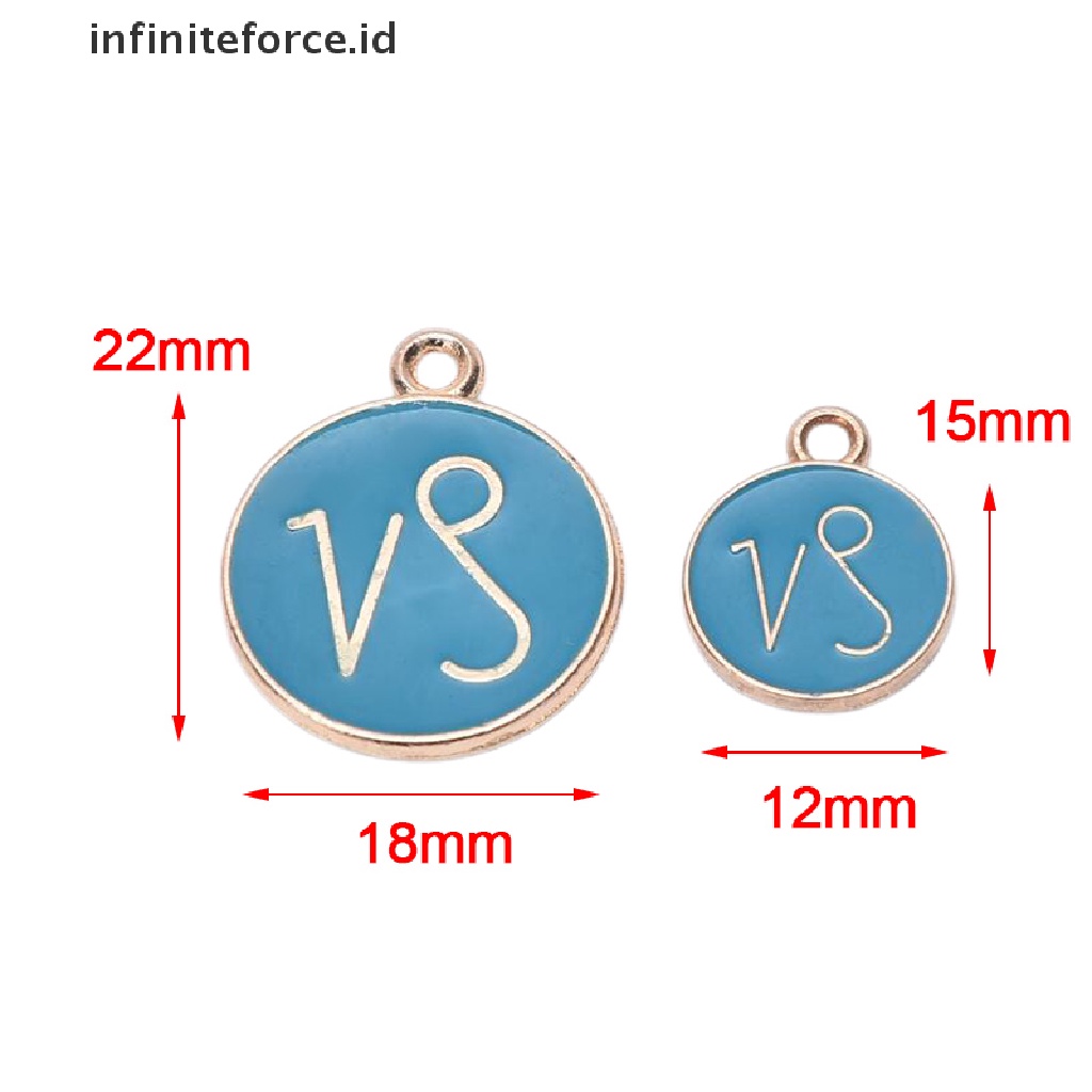 (Infiniteforce.Id) 12pcs / Set Liontin Enamel Motif Zodiak Untuk Perhiasan Wanita