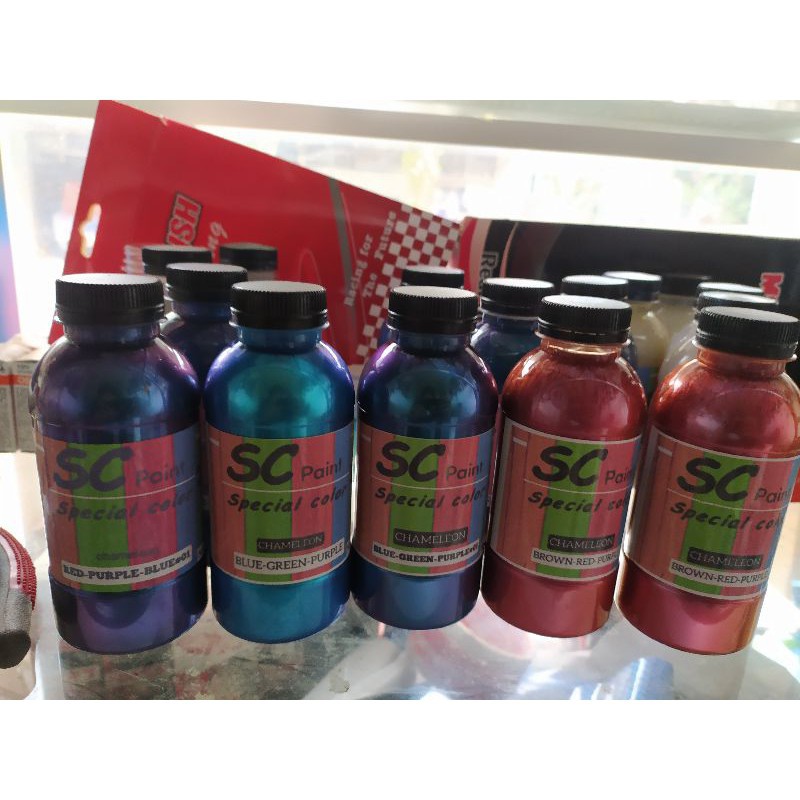 CAT BUNGLON SPESIAL 3 WARNA BROWN/RED/PURPLE (200ML)