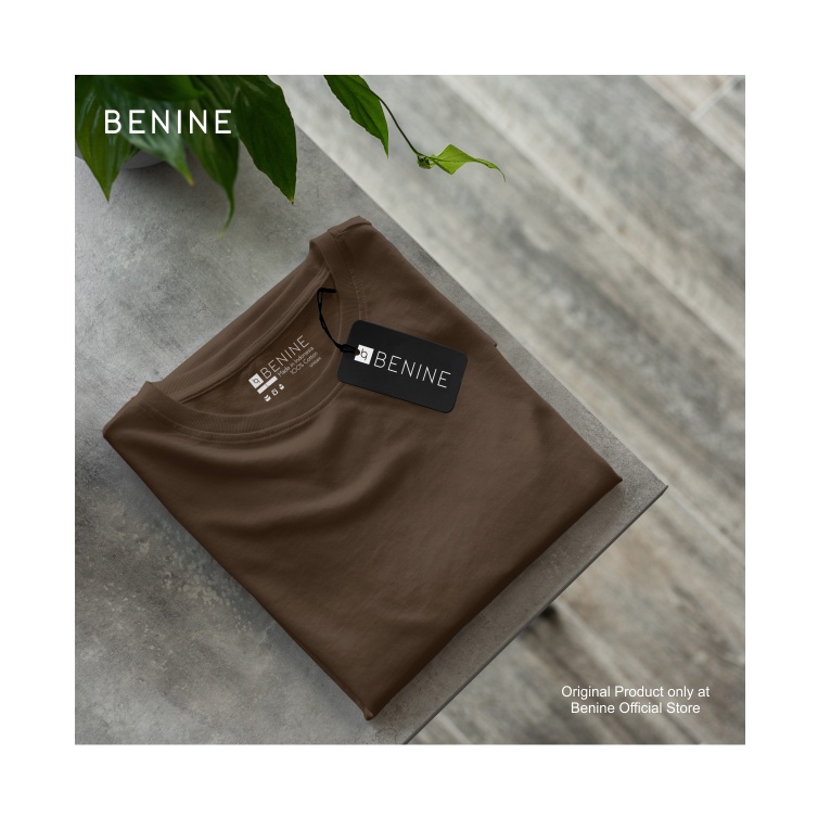 Benine Kaos Polos Coklat Tua / Kaos Distro Premium / Kaos Pria Wanita / Lengan Pendek
