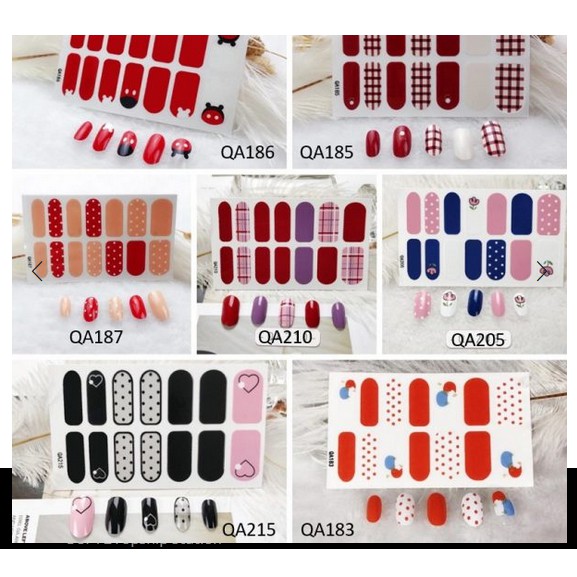 (14Pcs) Stiker Kuku Model Korea / Nail Sticker / Stiker Kuku Mickey Bear / Nail Art