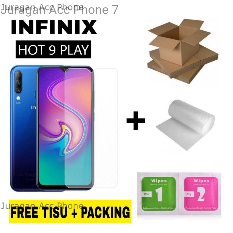 Tempered Glass Tg Kaca Bening Antigores Infinix Hot 9 Play / Screen Guard Protect INFINIX Hot 9 Play