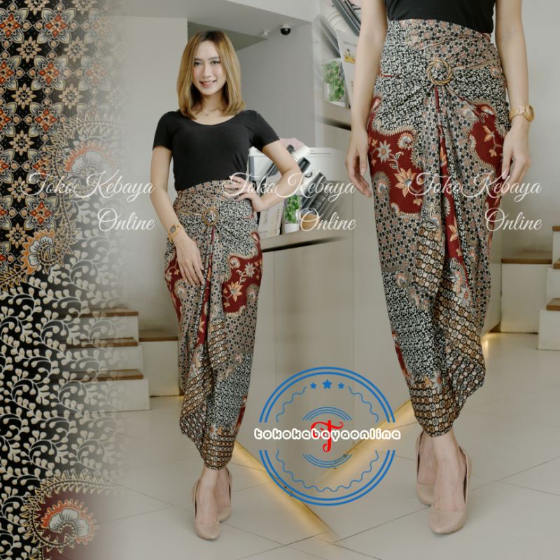 rok lilit batik / rok lilit batik kain lilit murah / lilit batik modern / 20 motif-padi merah