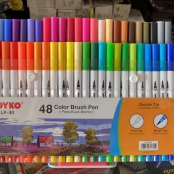 

cbg-023 Joyko Brush Pen Colour Spidol Set 48 Warna CLP-40 Dual Tip Marker CLP40 ,!