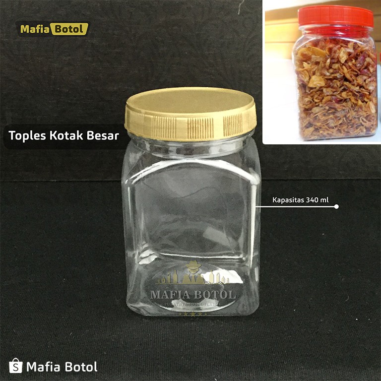 Jual Botol Toples Jar Wadah Tempat Plastik Kotak Besar Sambel Sambal Bumbu Rempah Coklat Selai 0426