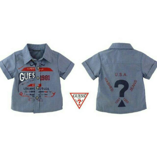 Guess Kemeja Denim Biru
