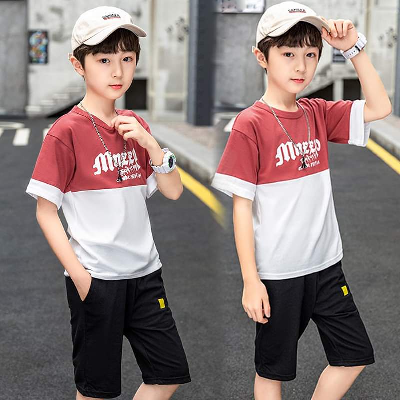 Setelan Anak Laki Laki TwoTone Korean Style RED