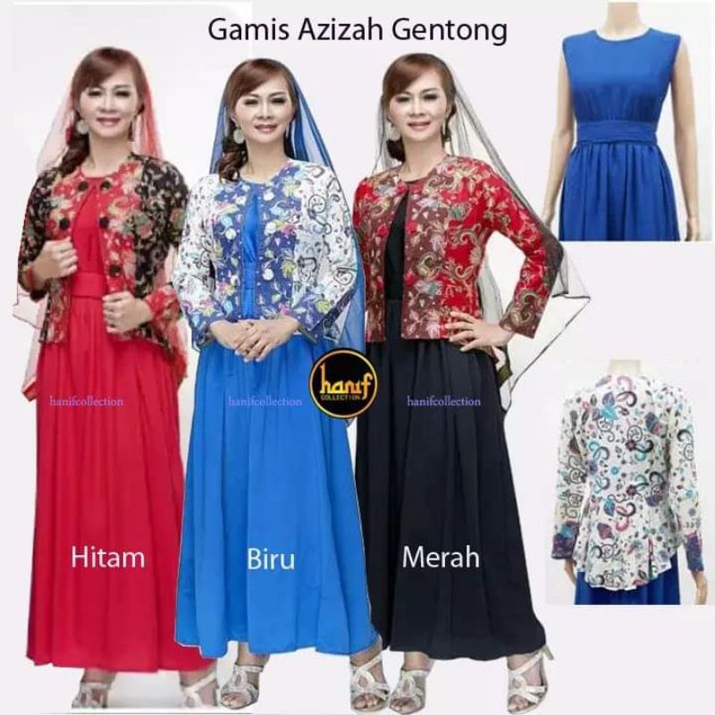 Dress Wanita Batik Set Blazer Azizah Gentong