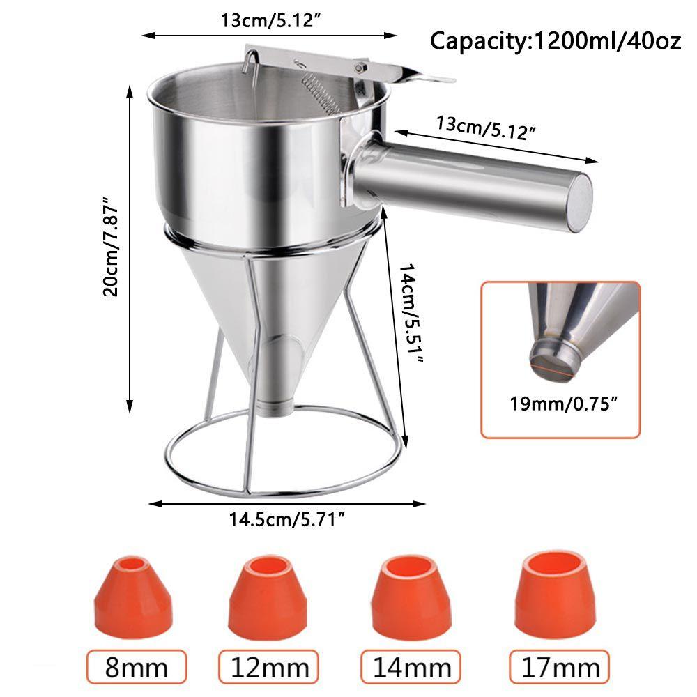 Dispenser Adonan Pancake Atas Barang Panggang Apa Saja Dengan Stand Cake Dispenser Stainless Steel