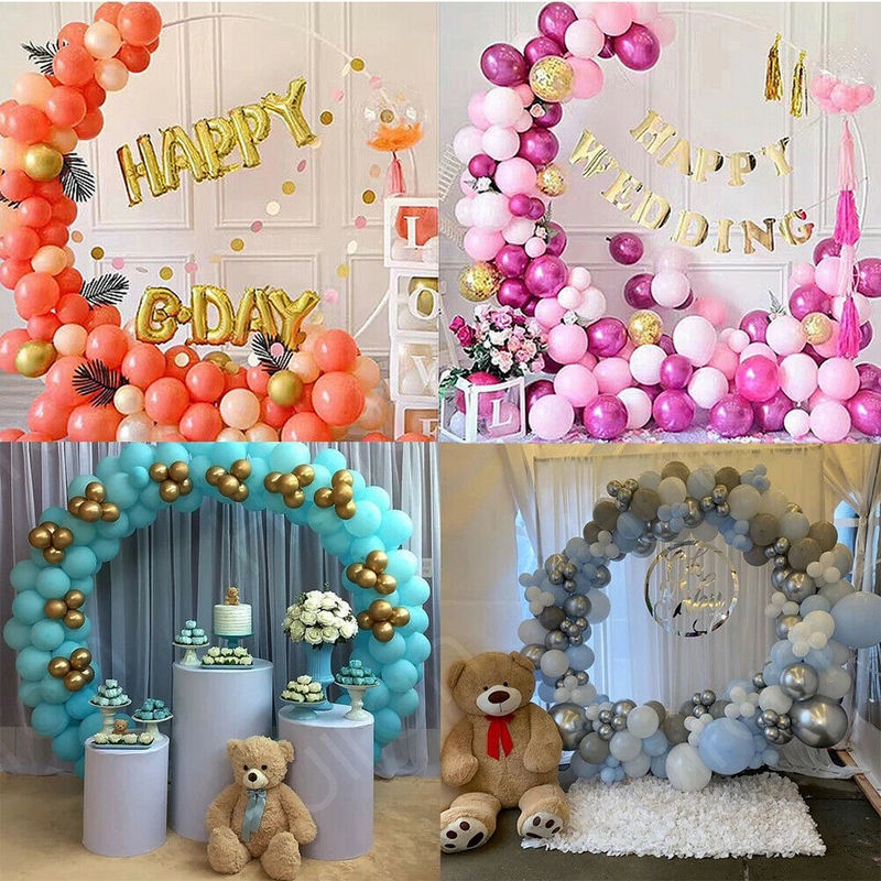 (60 / 80 / 100cm) (Ring Balon Udara) (Stand Arch Garland) (Ulang Tahun &amp; Pernikahan)