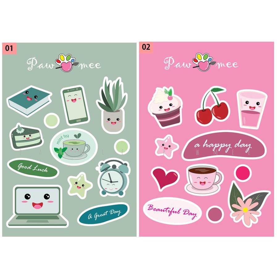 

Sticker Aesthetic - Deco Journal - Pawmee - Cute Planner Sticker Daily Life
