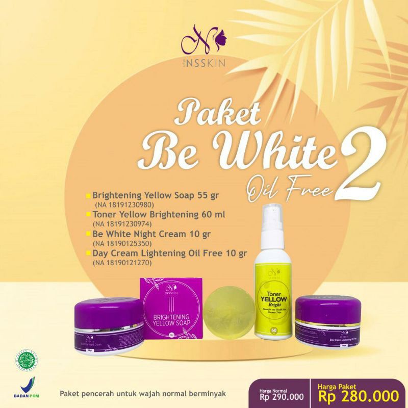 paket Pencerah Ns skincare  be white oilfree& paket glowing