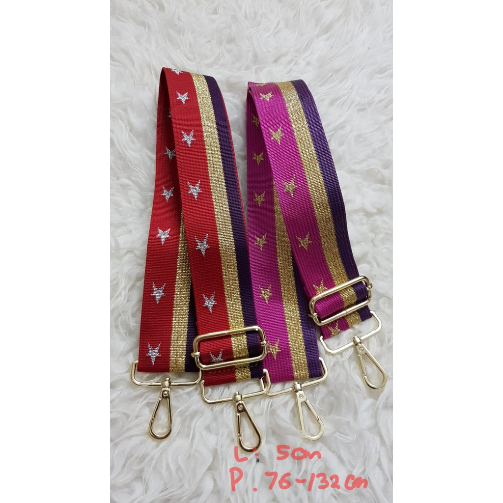 Bagstrap canvas star 5cm tali tas panjang selempang strap tas