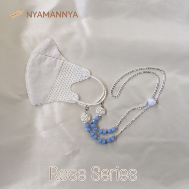 Strap Masker Rantai 2in1 Hijab Stopper Kalung Konektor Masker Premium Rose Series