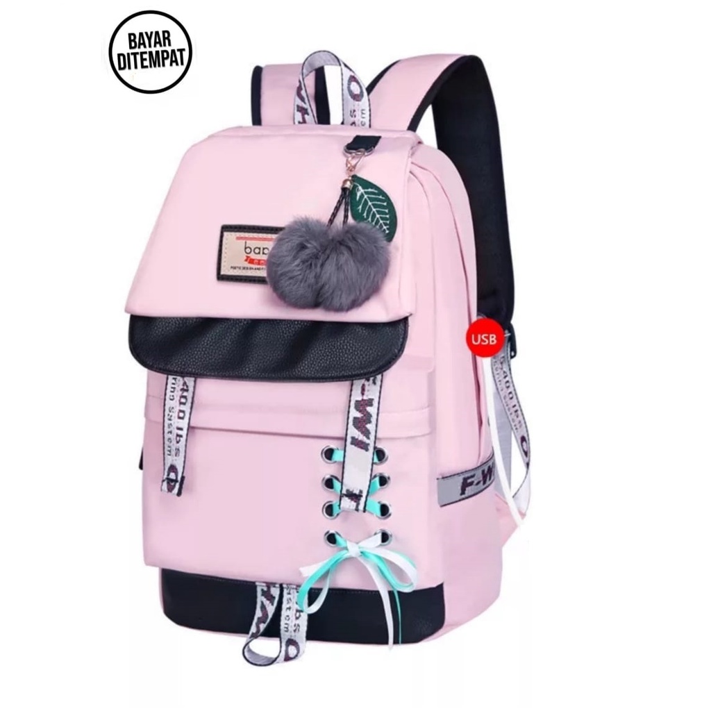 RH [COD] New Tas Ransel Wanita Trend Korea Kpop Tas Punggung Anak Remaja Terbaru Kekinian 2021