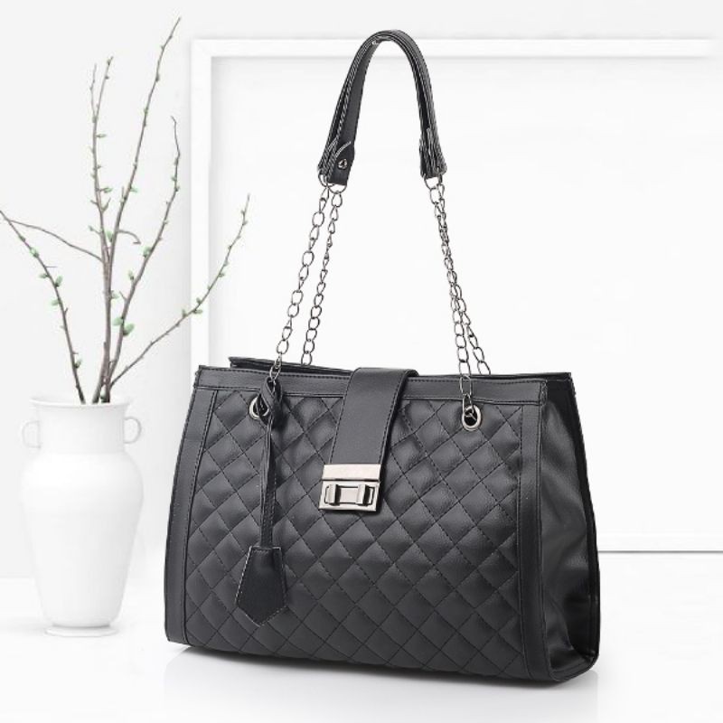 TERBARU || TAS WANITA HAND BAG NALA CK 966 BAHAT KULIT SINTETIS WARNA HITAM