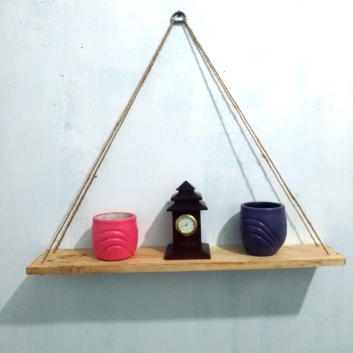 Rak Dinding Tali Kayu Jati Belanda Panjang 30cm