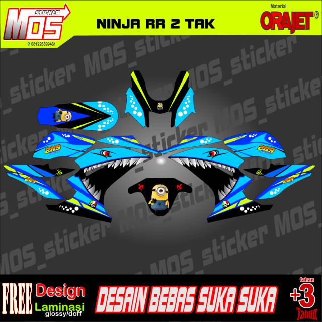 Decal Dekal Stiker Ninja Rr 2 Tak Superkips Superkip Desain Bebas