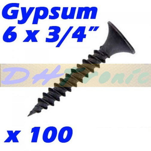 100 Pcs Sekrup Baut Gypsum Drywall Screw Ukuran ( 6 x 3/4