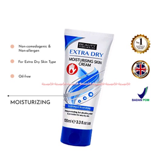 Beauty Extra Dry 100ml Moisturising Skin Cream Krim Untuk Kulit Kering Handbody Ekstra Dray Sppthing &amp; Nourishing Beauty Formulas