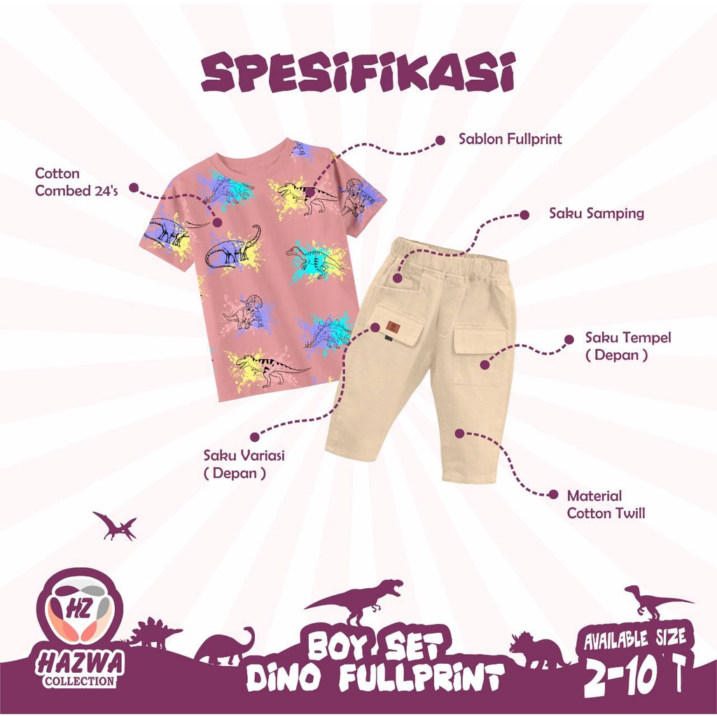 Set Tshirt Dino by Hazwa