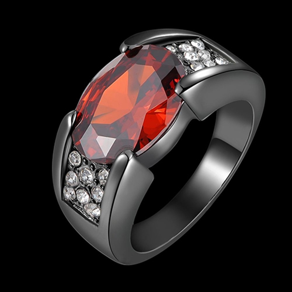 Hu Hu Hu Hu Hu Alat Bantu Pasang Kacamata♡ Cincin Berlian Imitasi Warna Merah Ukuran 8-12 Untuk Pria