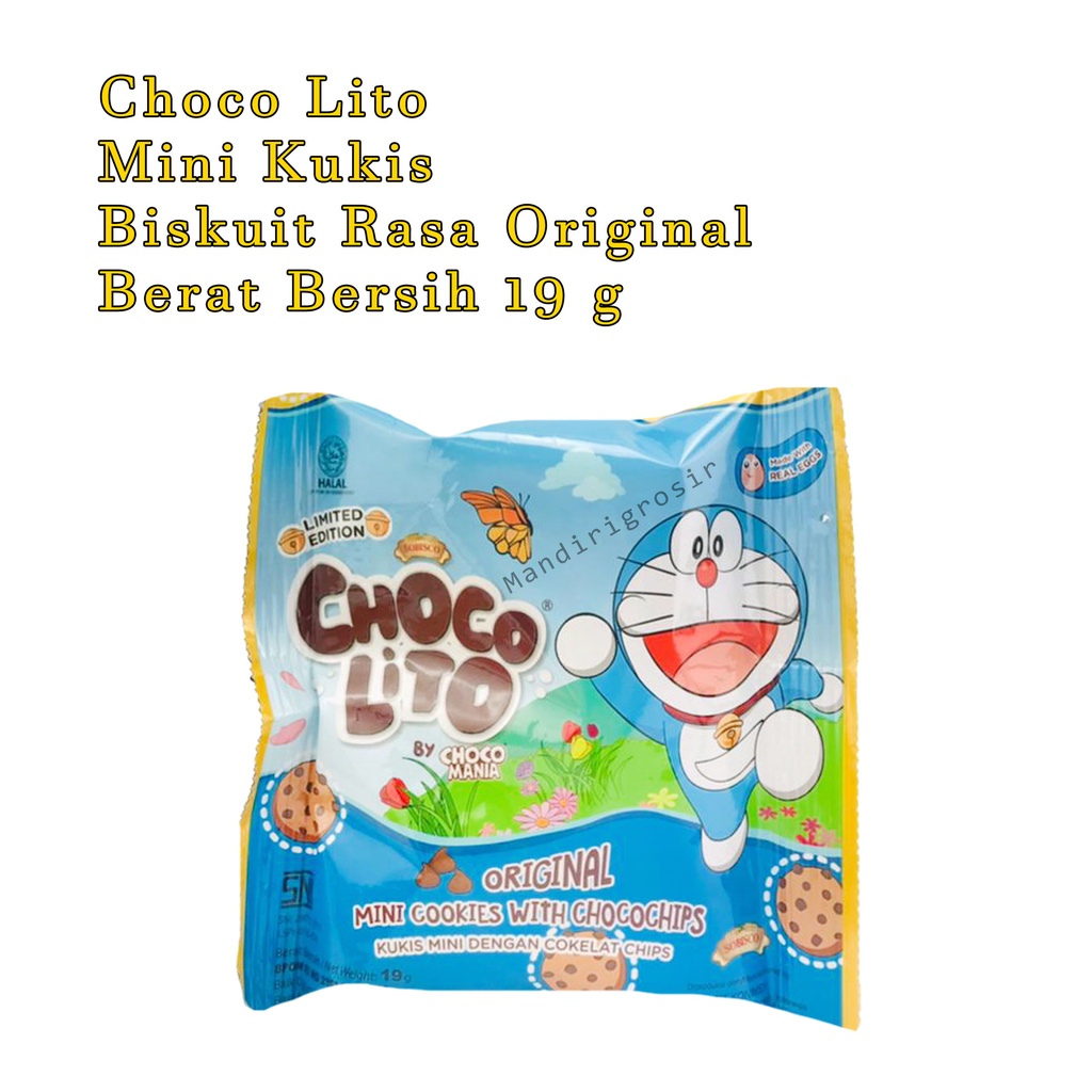 Mini Kukis *Choco Lito * Biskuit rasa Original * 19g