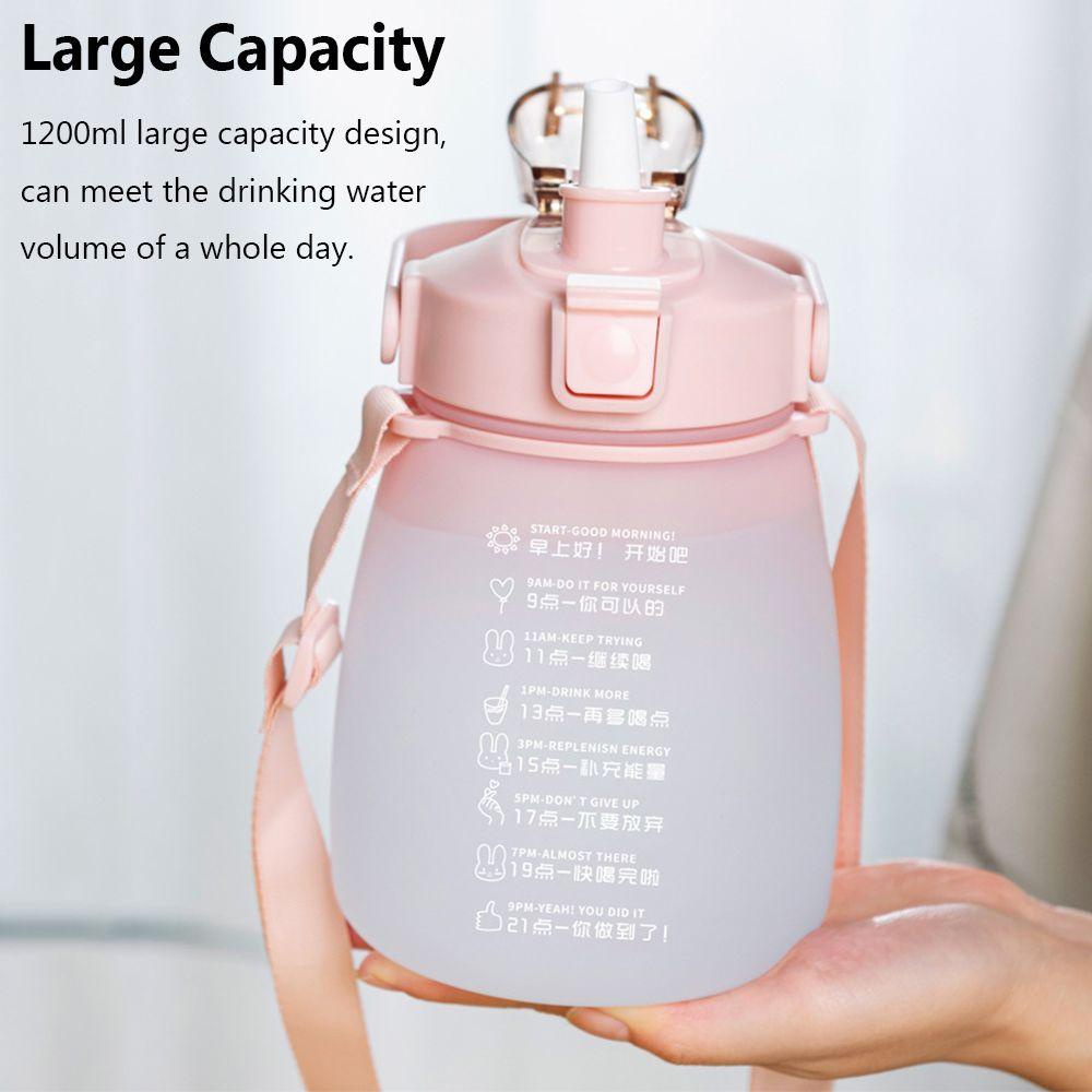 Populer Botol Air 1200ml Travel Portabel Kapasitas Besar Drink Jugs Gradient