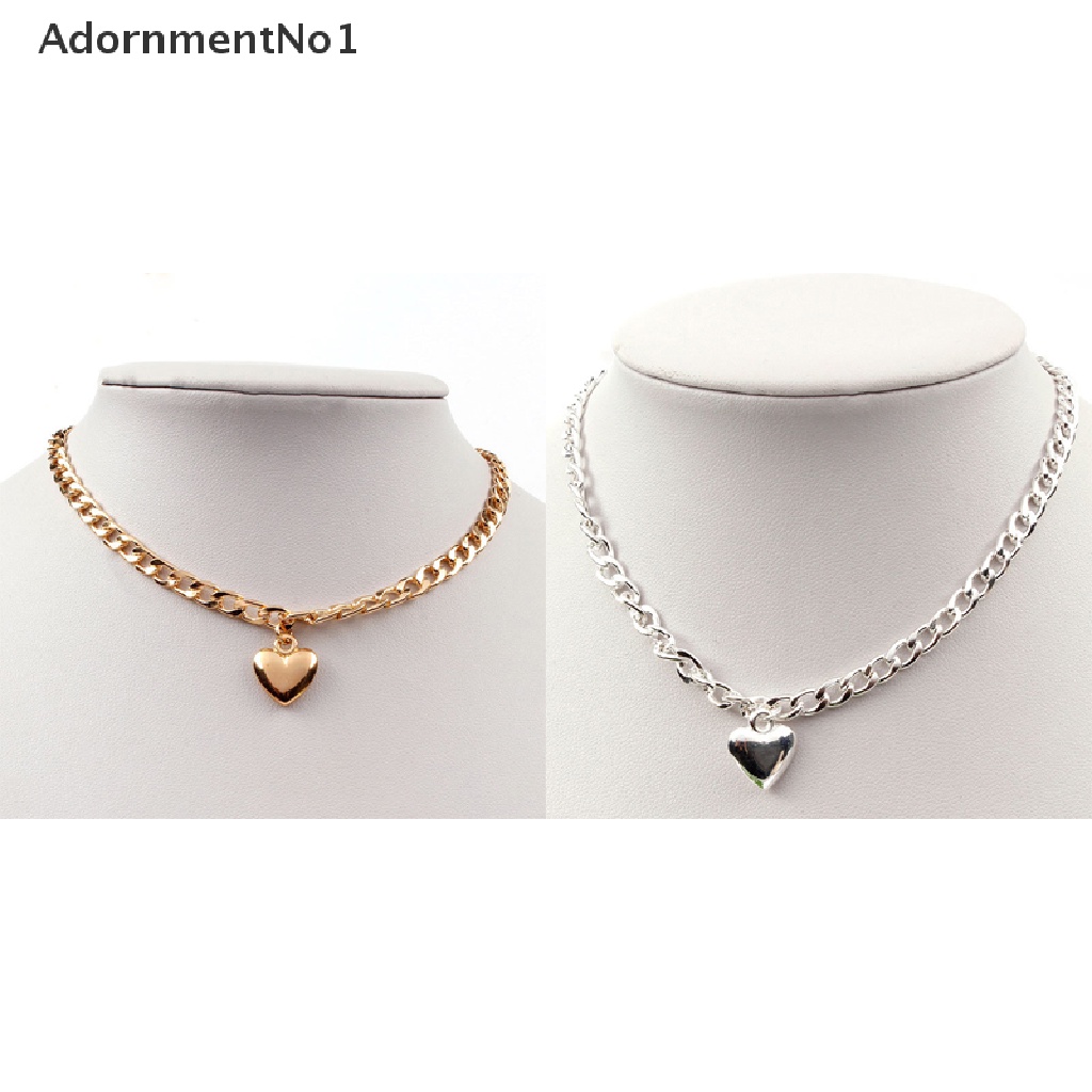 (AdornmentNo1) Kalung Choker Rantai Pendan Gembok Hati Gaya Punk Untuk Wanita