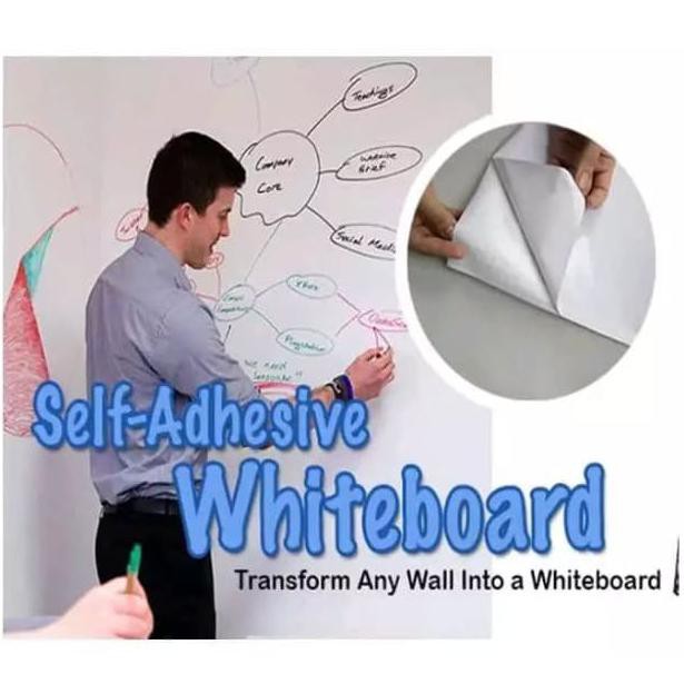 

Papan Tulis White Board wallpaper Warna Putih Size 45cm x 2m