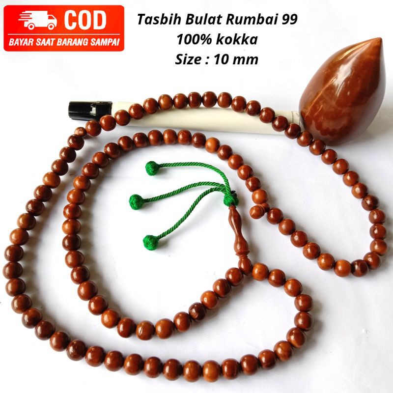 (OBRAL KOKKAH) TASBIH BULAT RUMBAI IJO UK.10MM