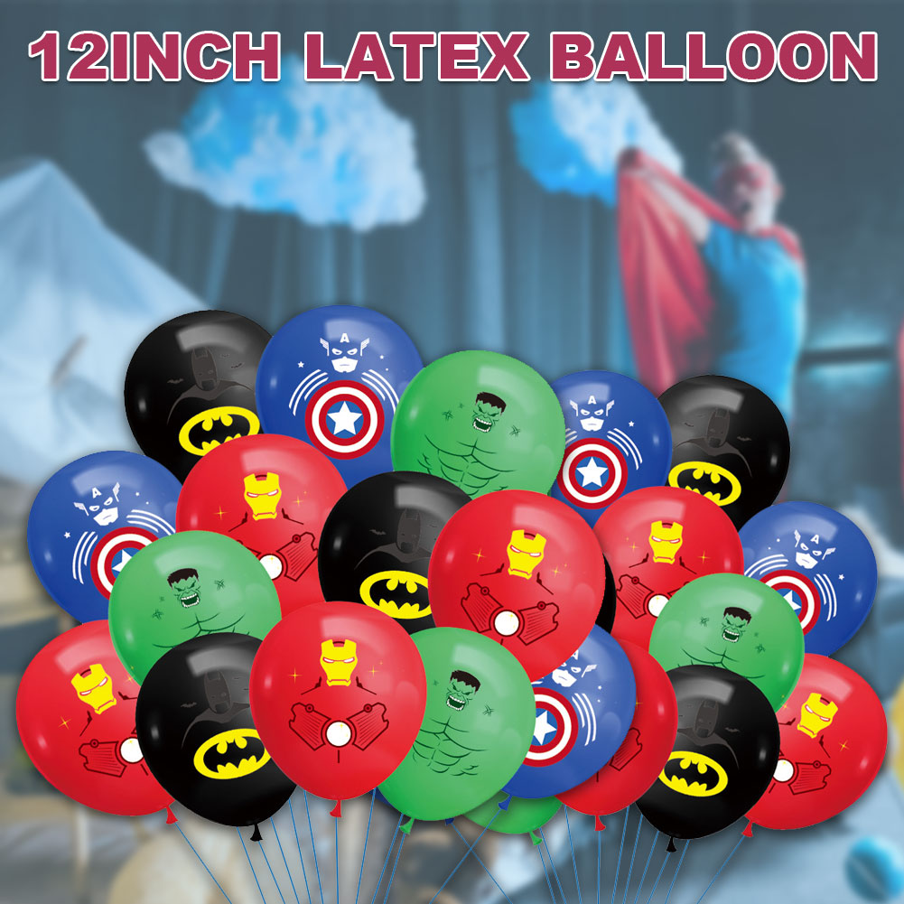 Balon Latex 12 &quot;Desain Superhero Batman Iron Man Hulk Justice League Untuk Dekorasi Pesta