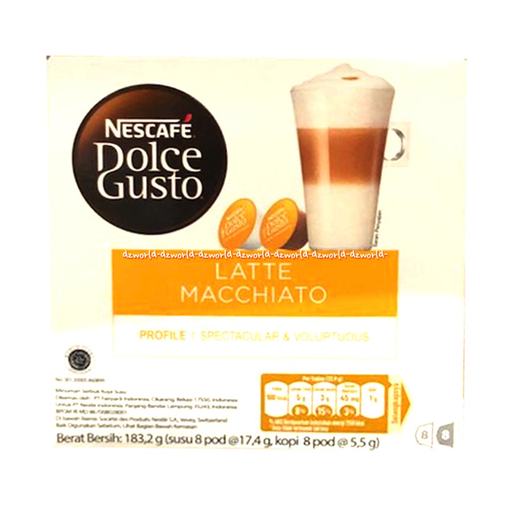 Nescafe Dolce Gusto Latte Macchiato Capsule Kopi Arabika &amp; Susu Isi 16 Capsul Maciato