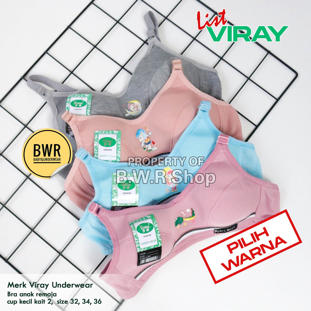 Bra Remaja VIRAY LIST Putih  | Bh Remaja Anak ABG Anak Perempuan Murah Tanpa Busa Kawat PILIH WARNA | Bwr