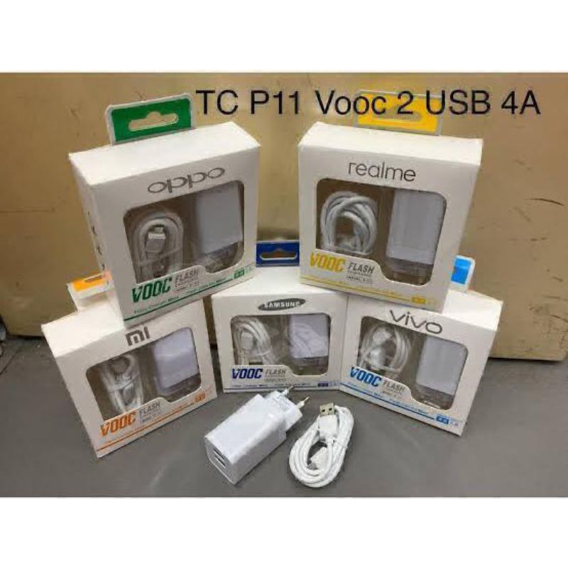 Charger Branded 2USB 4A TC Adaptor Charger Micro Type C
