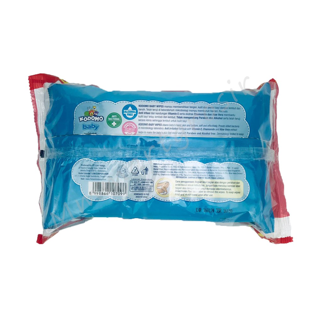 Kodomo Baby Wipes / Tissu Basah / Aloe Vera / 50shett