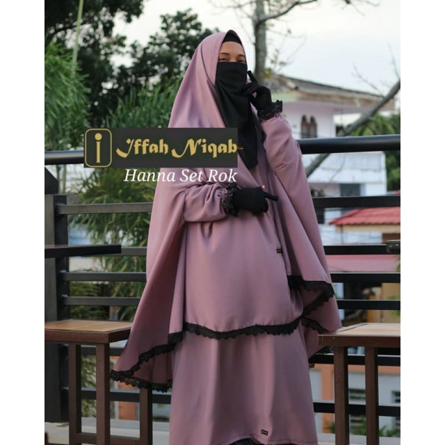 KHIMAR HANNA SET ROK || KHIMAR SET ROK || JILBAB SET ROK