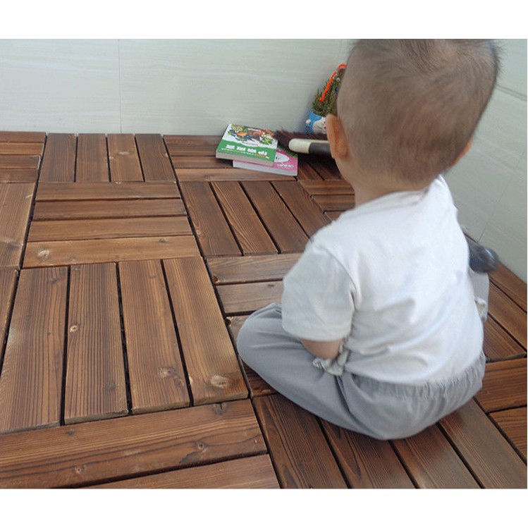 Decking Tile Papan lantai Kayu Luar Ruangan Anti Air Anti Panas Anti Slip Anti Rapuh