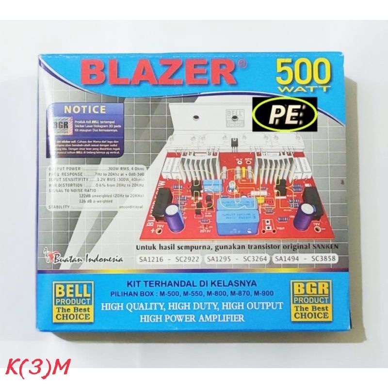 KIT  POWER  BLAZER  MONO  500WATT  TANPA TRANSISTOR