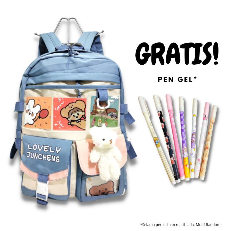 Bonus Gantungan! Tas Sekolah Remaja Ransel Anak SD SMP SMA Backpack Korea GUMA Impor 305-5