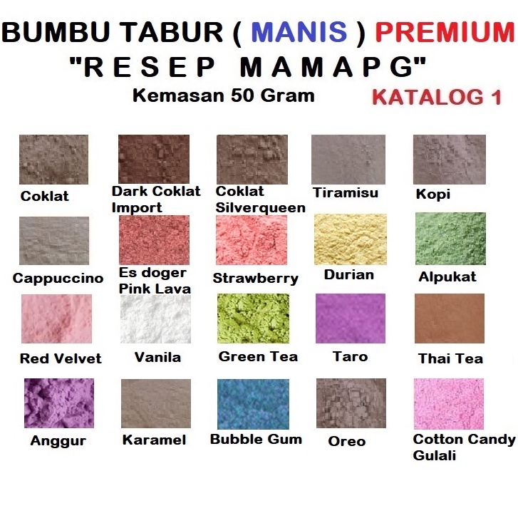 

Bumbu Tabur Manis Premium MINIMAL 5 Keripik Pisang Singkong Coklat Alpukat Matcha Tiramisu Red Velvet