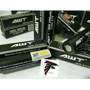 Baterai AWT 18650 Hitam 3400 mAh Vape / Vapor / Rokok Elektrik