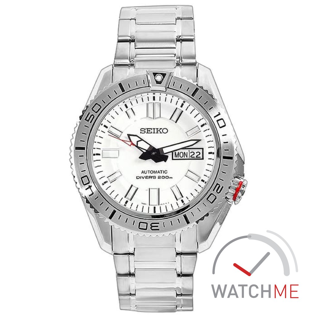 Seiko Diver SKZ323K1 Automatic Stargate White dial 200m Full Silver  Stainless Steel Original Garans