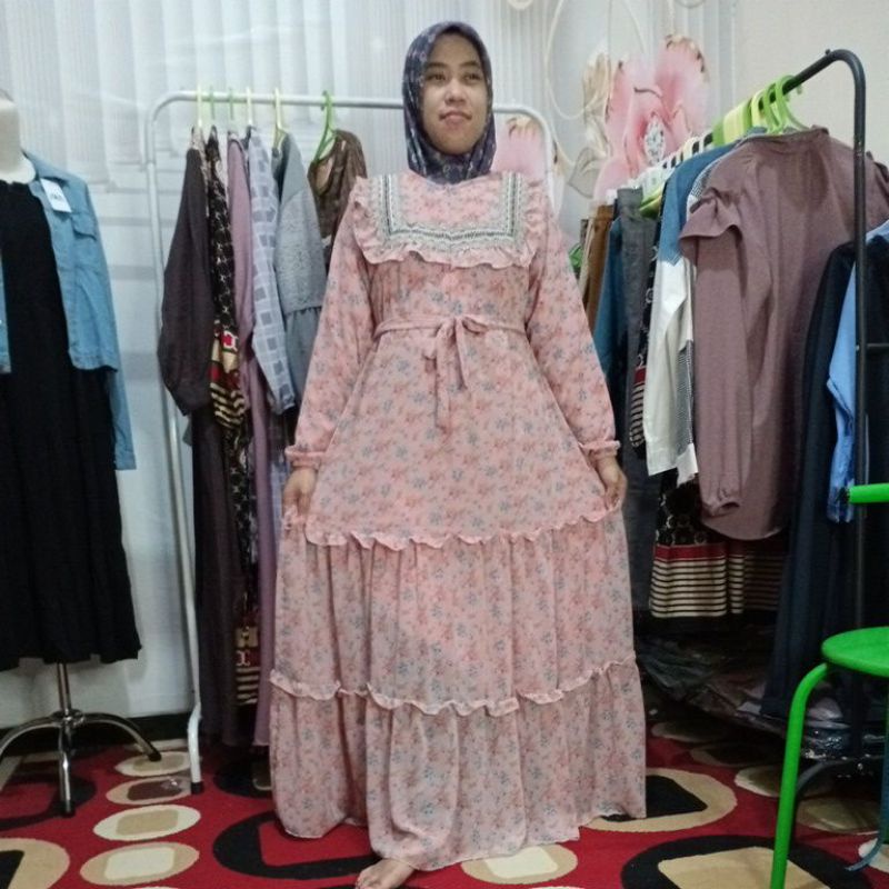 Gamis Ceruti Bunga Bunga Kecil